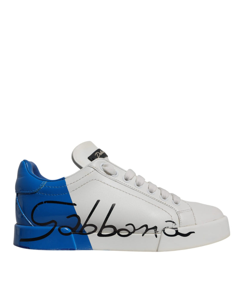 Dolce & Gabbana Portofino Sneakers Blanc et Bleu