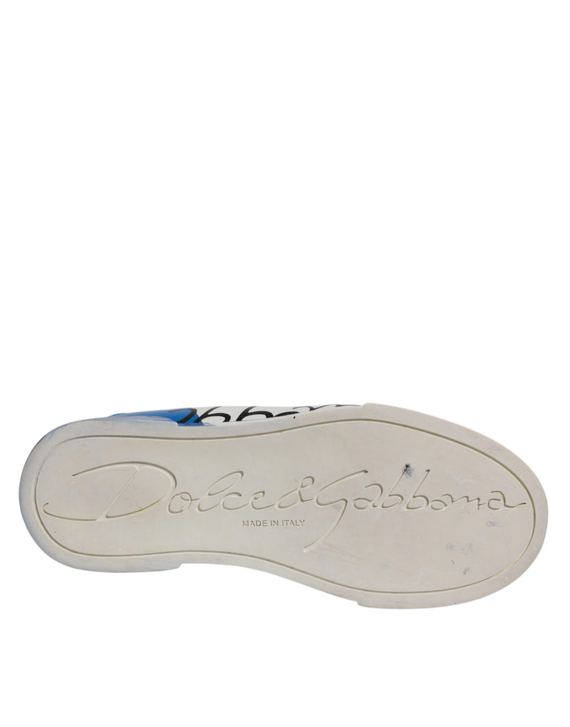 Dolce & Gabbana Portofino Sneakers Blanc et Bleu
