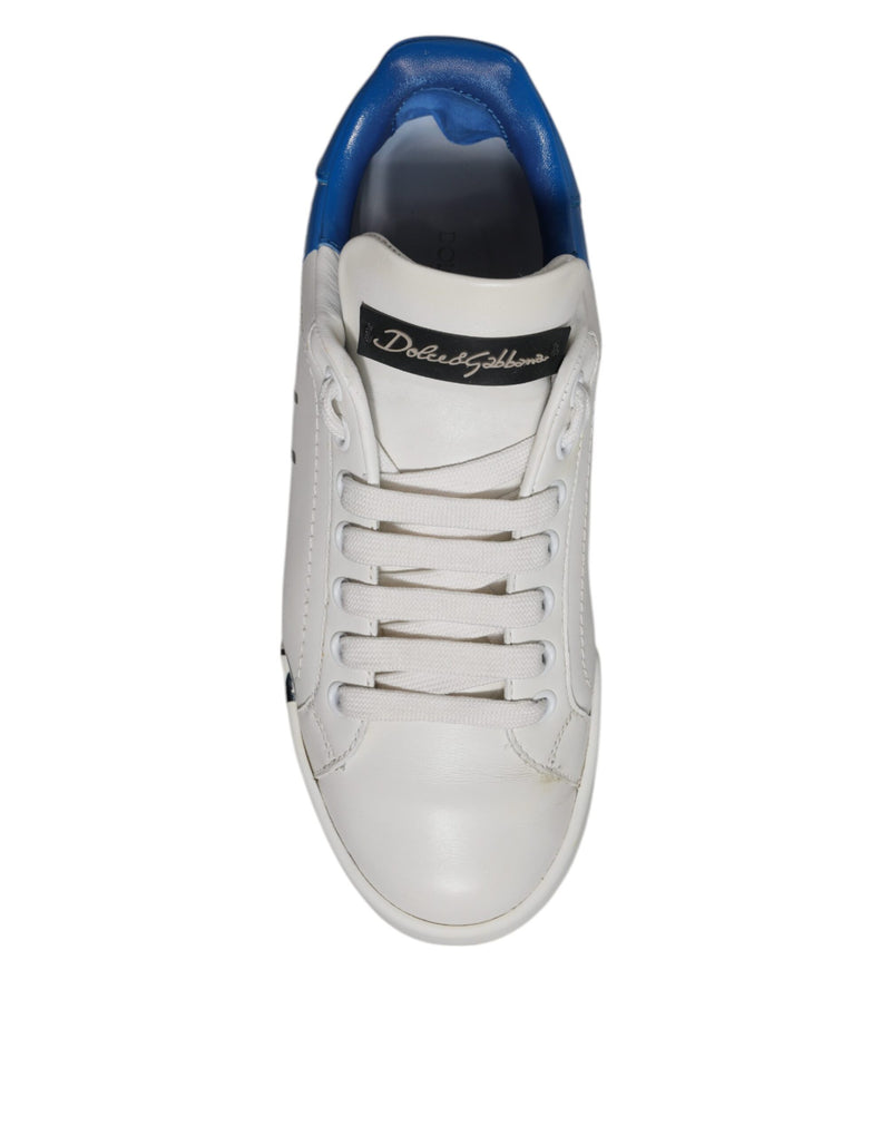 Dolce & Gabbana Portofino Sneakers Blanc et Bleu