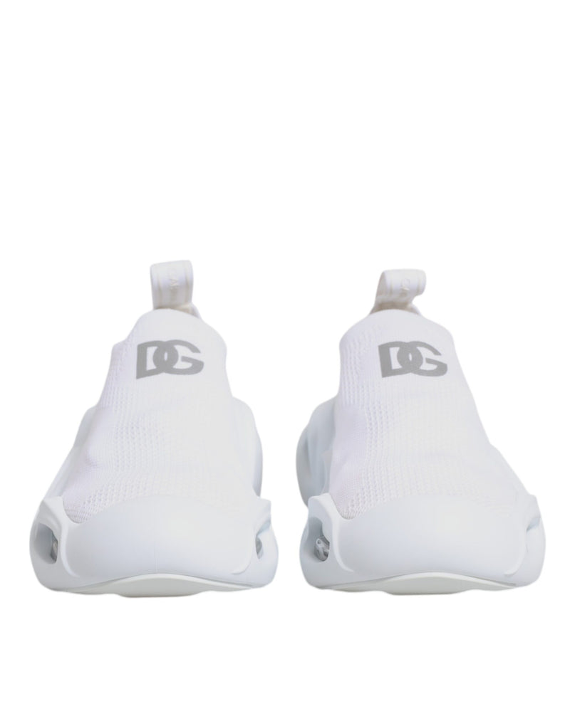 Dolce & Gabbana White Slip On Wave Low Top Sneakers