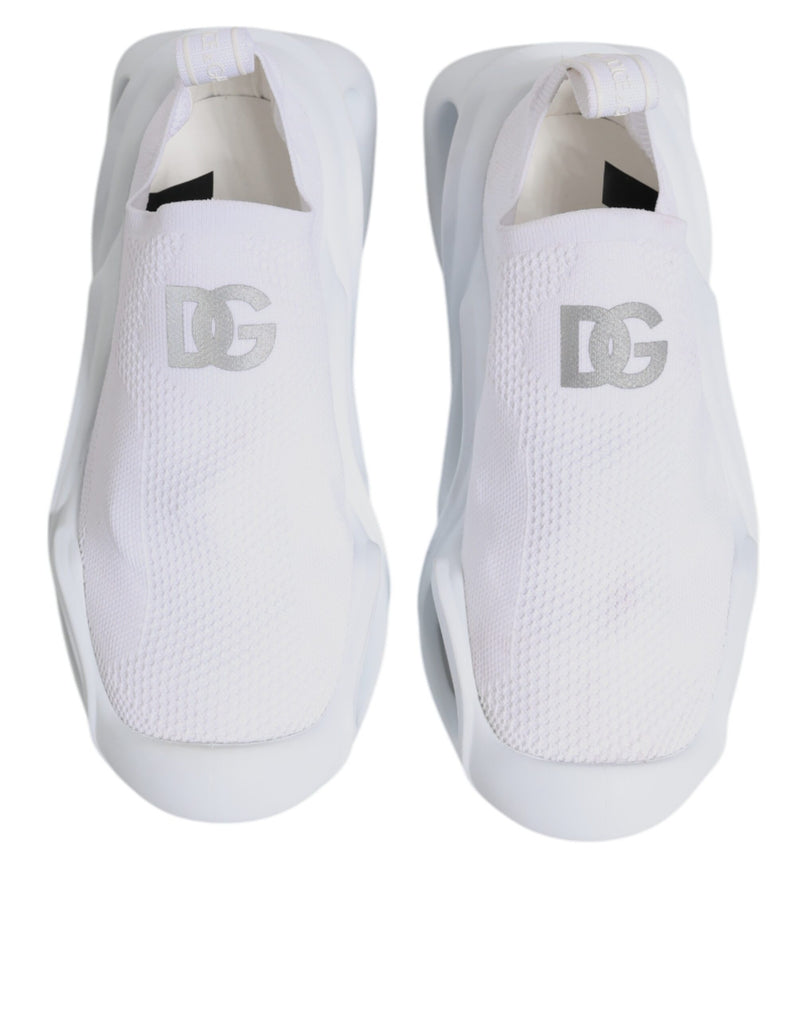 Dolce & Gabbana White Slip On Wave Low Top Sneakers
