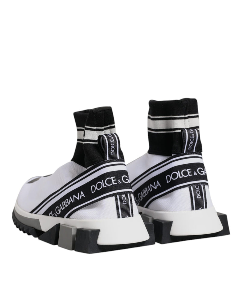 Dolce & Gabbana Sorrento White Black Slip-On Sneakers