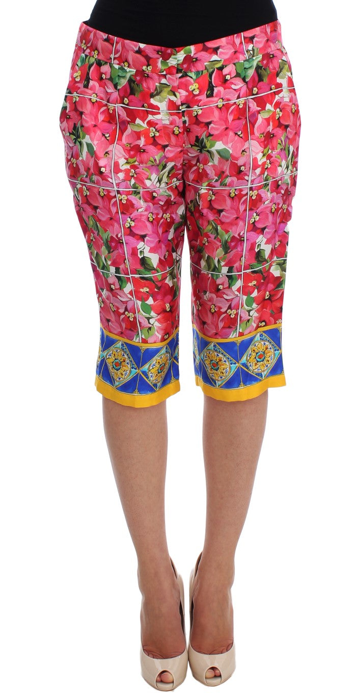 Shorts pantalons capris à motifs floraux multicolores Dolce &amp; Gabbana