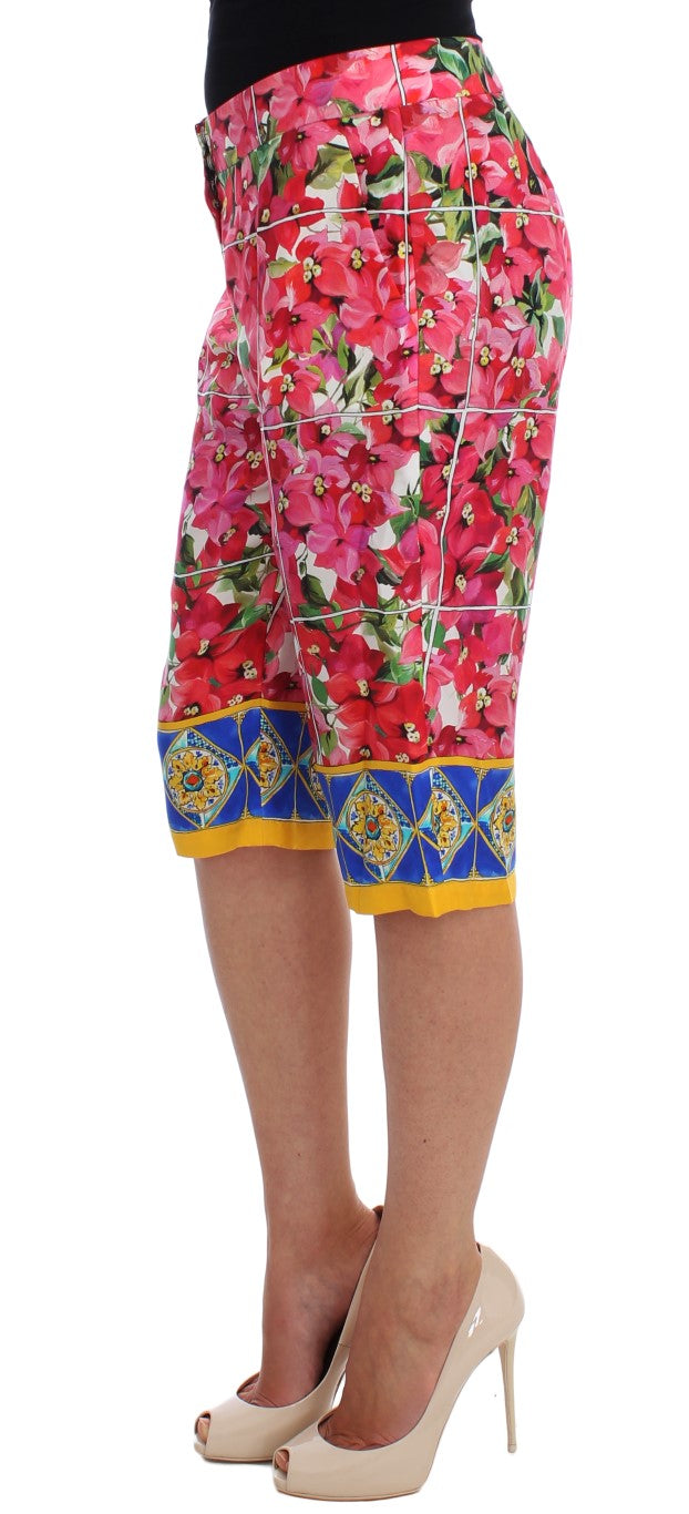 Shorts pantalons capris à motifs floraux multicolores Dolce &amp; Gabbana