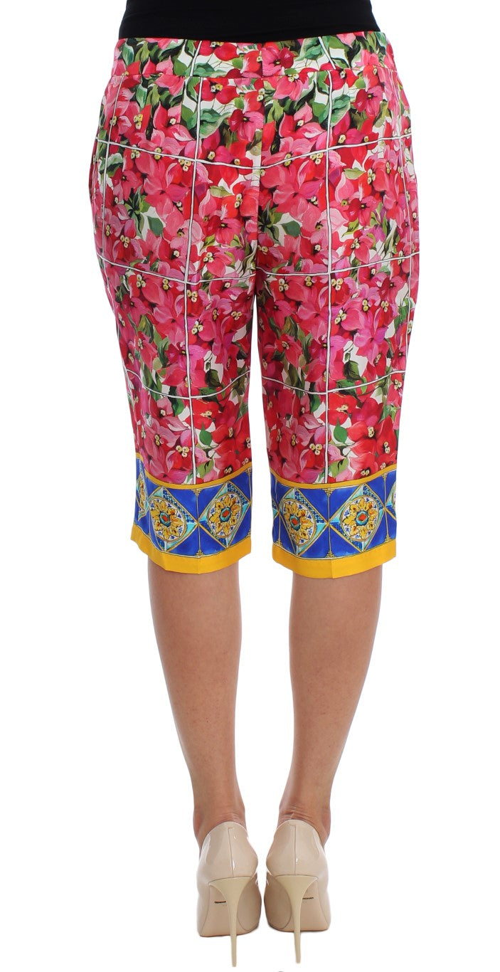 Shorts pantalons capris à motifs floraux multicolores Dolce &amp; Gabbana