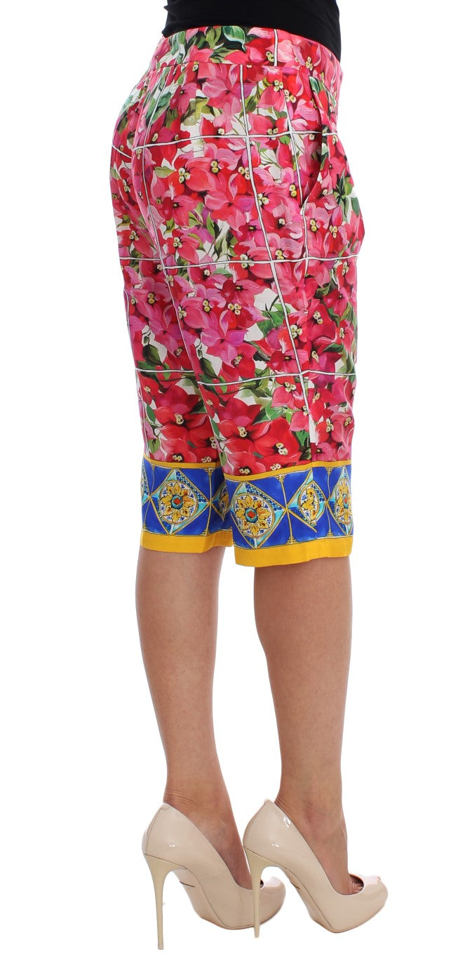 Shorts pantalons capris à motifs floraux multicolores Dolce &amp; Gabbana