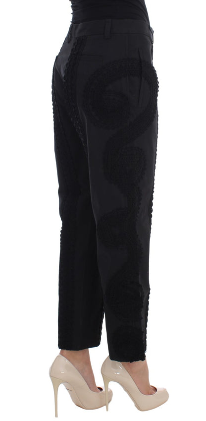 Pantalon capri Torero en coton extensible noir de Dolce & Gabbana