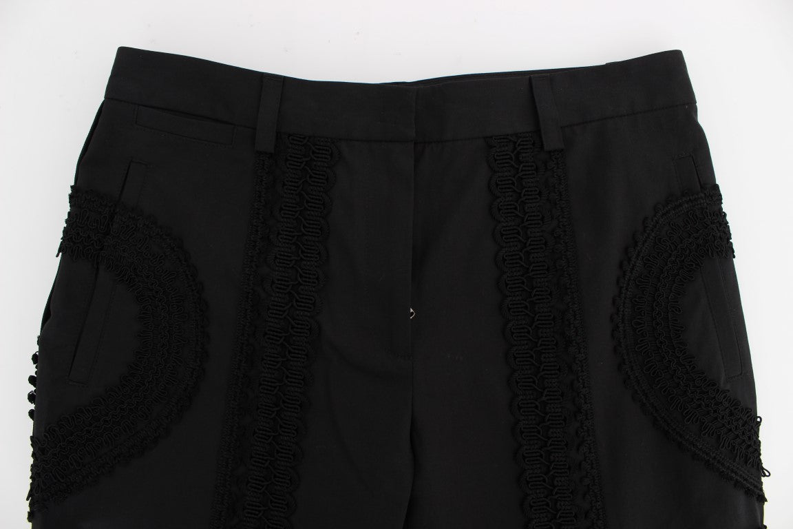 Pantalon capri Torero en coton extensible noir de Dolce &amp; Gabbana
