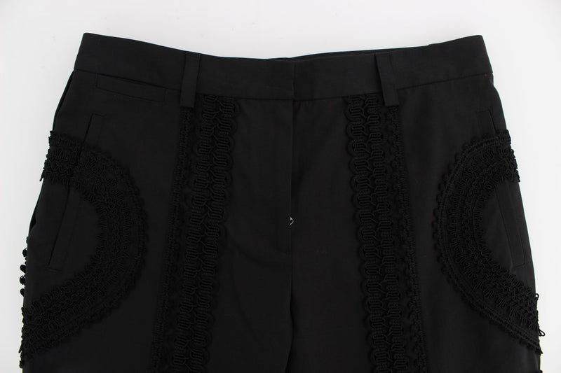 Pantalon capri Torero en coton extensible noir de Dolce &amp; Gabbana
