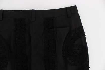 Pantalon capri Torero en coton extensible noir de Dolce & Gabbana