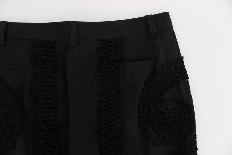 Pantalon capri Torero en coton extensible noir de Dolce &amp; Gabbana