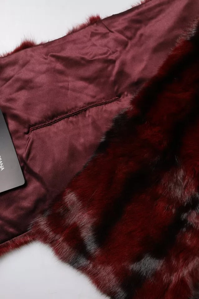 Écharpe en fourrure Dolce & Gabbana Noir Rouge