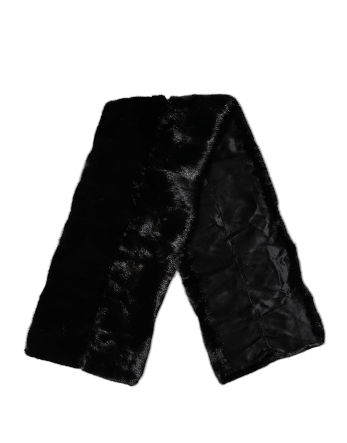 Dolce & Gabbana Écharpe en Fourrure Noire avec Col