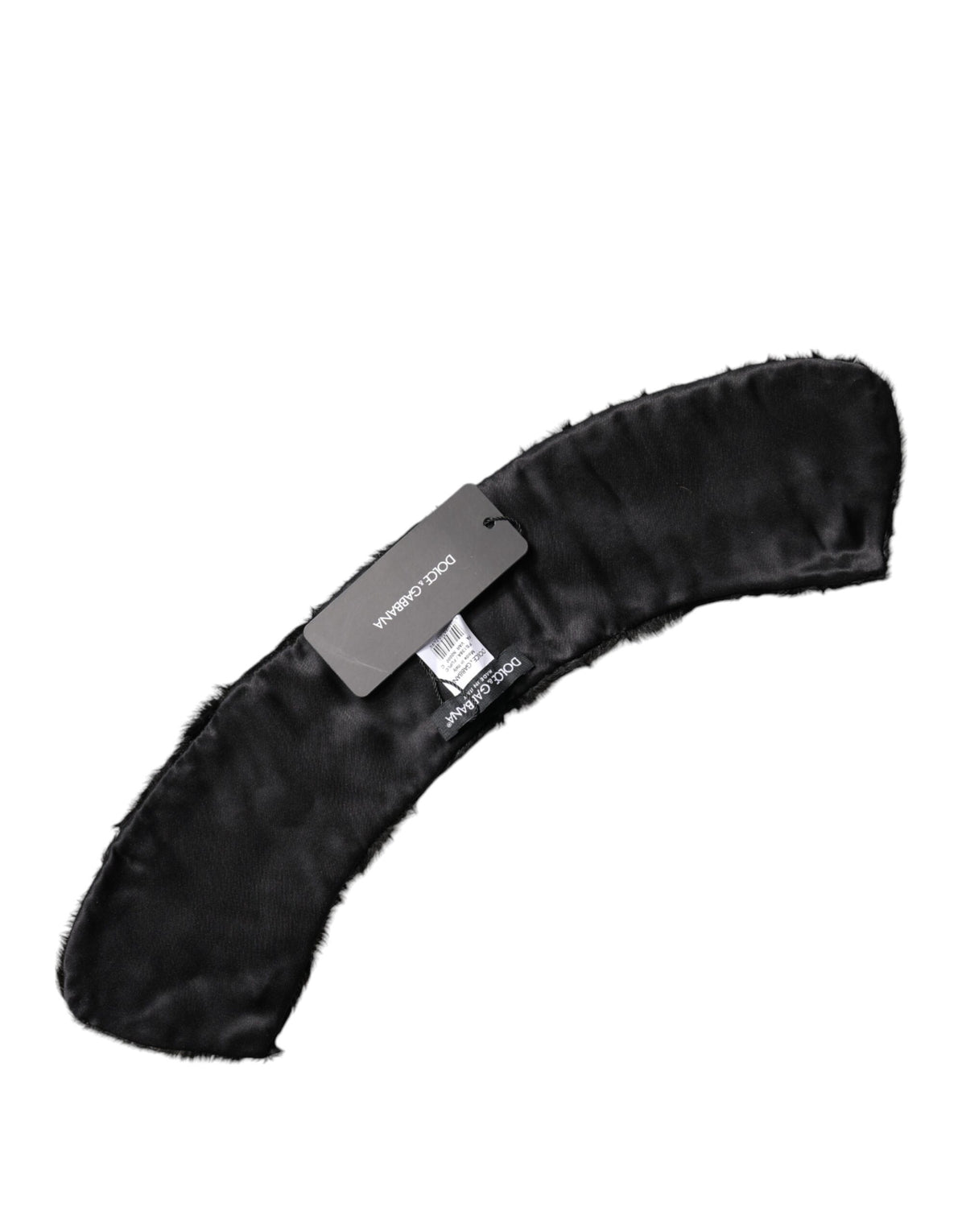 Dolce & Gabbana Black Lamb Fur Collar Neck Wrap Scarf