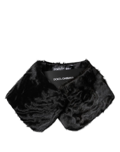 Foulard Dolce & Gabbana en fourrure d'agneau noire pour femme