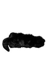 Dolce & Gabbana Black Fox Fur Neck Wrap Warmer Scarf