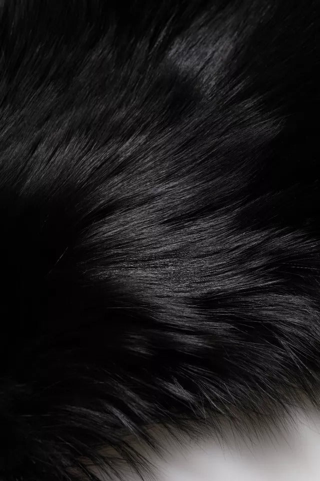 Dolce & Gabbana Black Fox Fur Neck Wrap Warmer Scarf