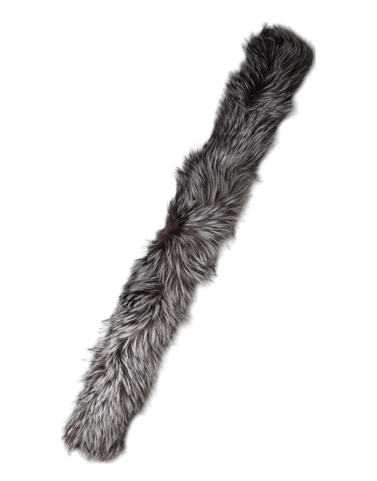 Dolce & Gabbana Gray Fox Fur Neck Wrap Scarf