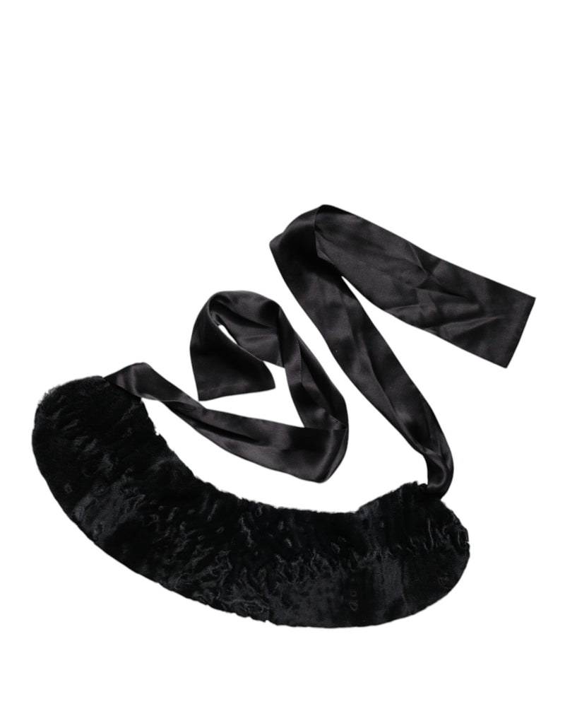 Dolce & Gabbana Black Lamb Fur Neck Warmer for Women