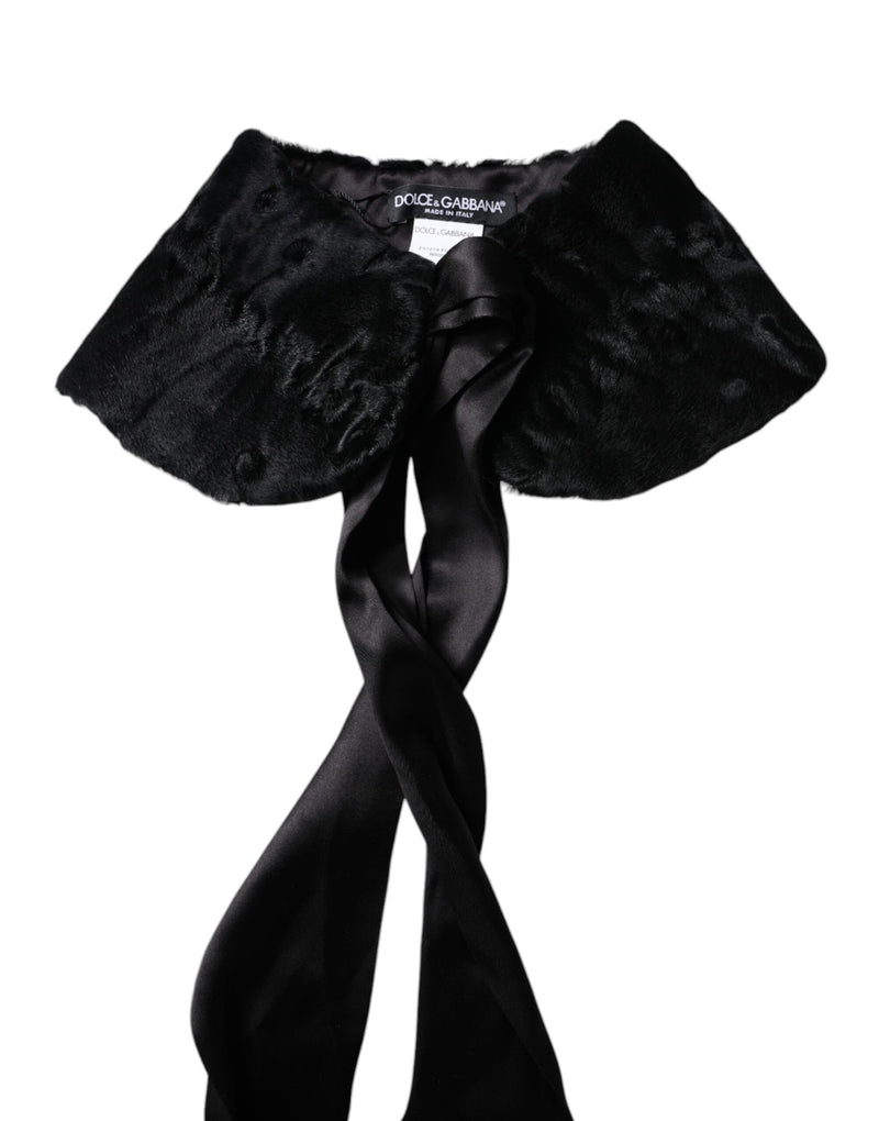 Dolce & Gabbana Black Lamb Fur Neck Warmer for Women