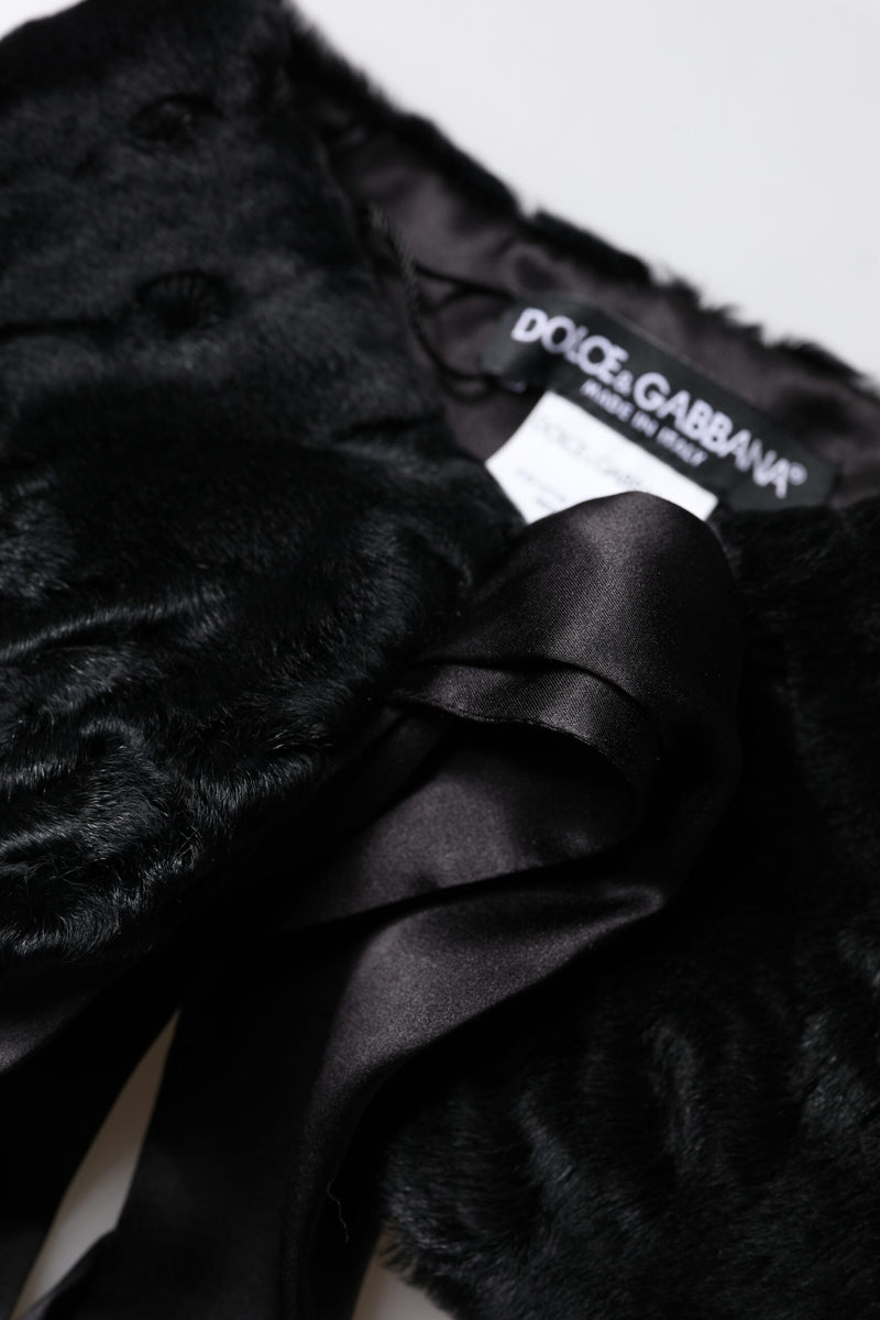 Dolce & Gabbana Black Lamb Fur Neck Warmer for Women