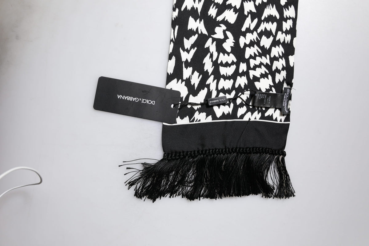 Dolce & Gabbana Écharpe Frangée Noir et Blanc