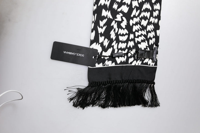 Dolce & Gabbana Écharpe Frangée Noir et Blanc
