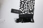 Dolce & Gabbana Black White Patterned Fringes Shawl Scarf