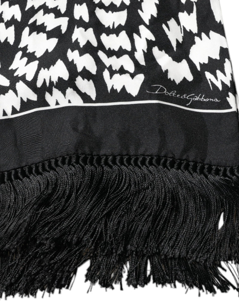 Dolce & Gabbana Écharpe Frangée Noir et Blanc