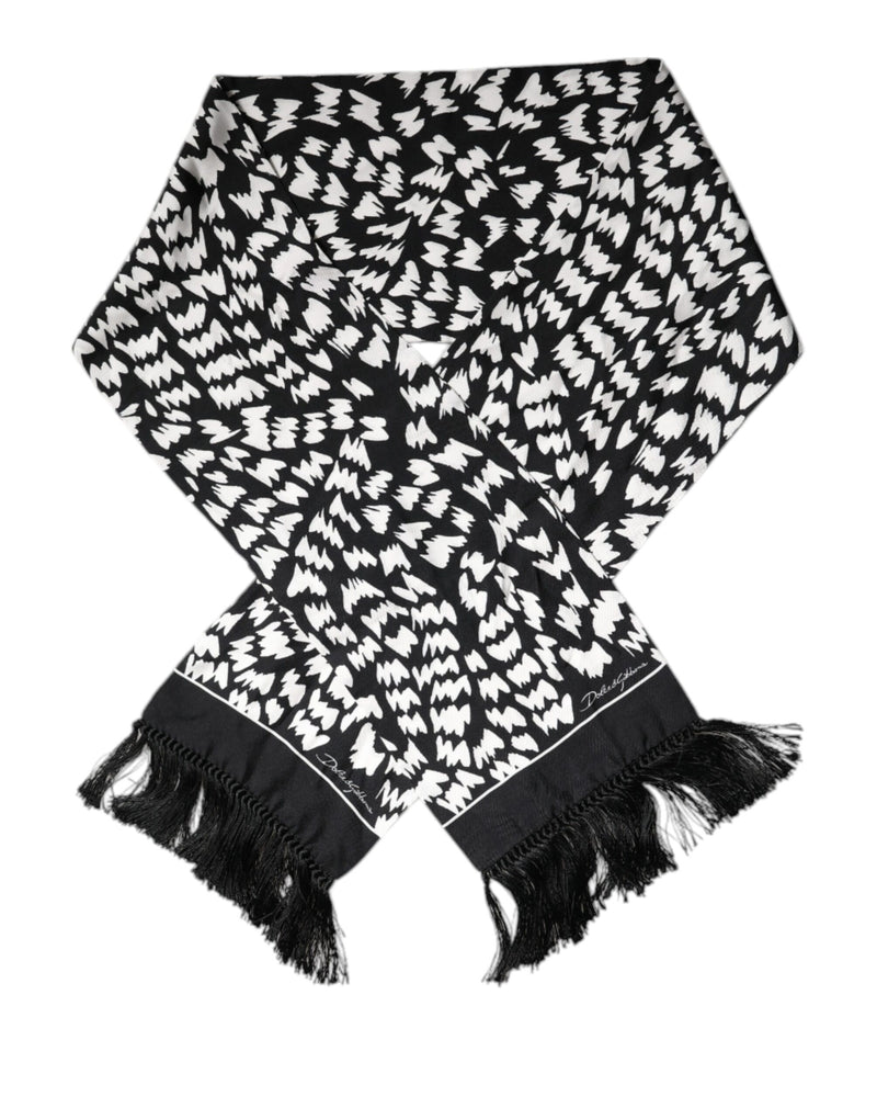 Dolce & Gabbana Écharpe Frangée Noir et Blanc