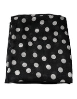 Dolce & Gabbana Écharpe Wrap Franges Pois Noir Blanc