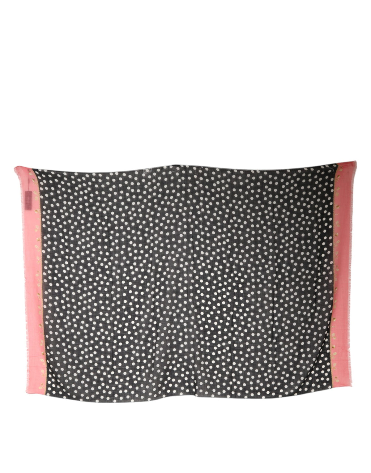 Dolce & Gabbana Écharpe Wrap Franges Pois Noir Blanc
