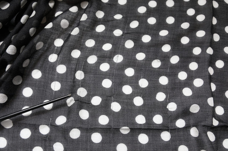 Dolce & Gabbana Écharpe Wrap Franges Pois Noir Blanc