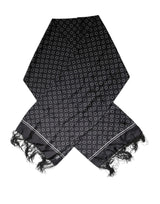 Foulard châle en soie à franges et cercles noirs Dolce &amp; Gabbana