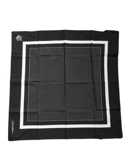 Dolce &amp; Gabbana Zwarte Polka Dots Katoenen Zakdoek Sjaal