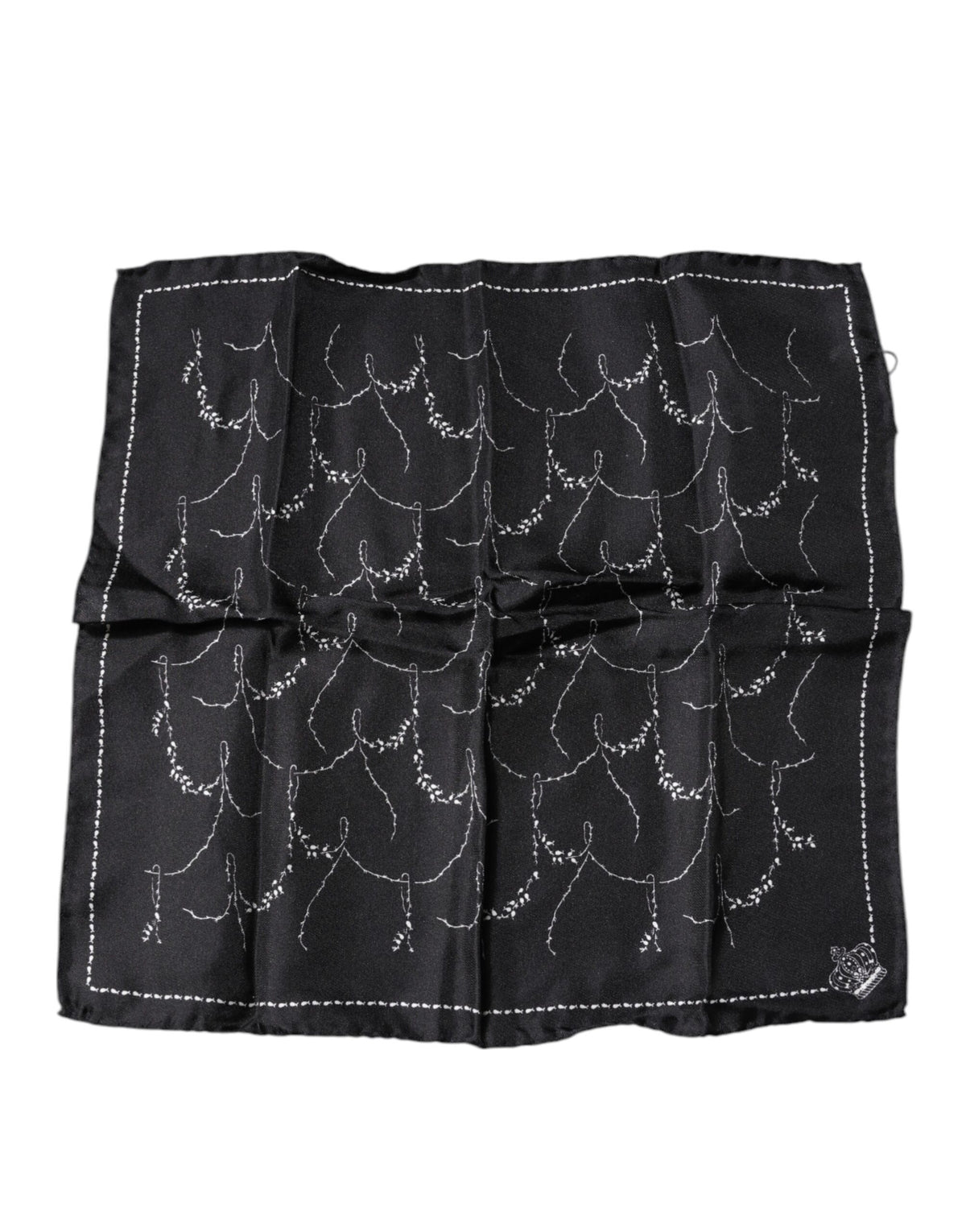Foulard mouchoir en soie noir à motifs Dolce &amp; Gabbana