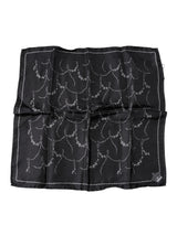 Foulard mouchoir en soie noir à motifs Dolce &amp; Gabbana