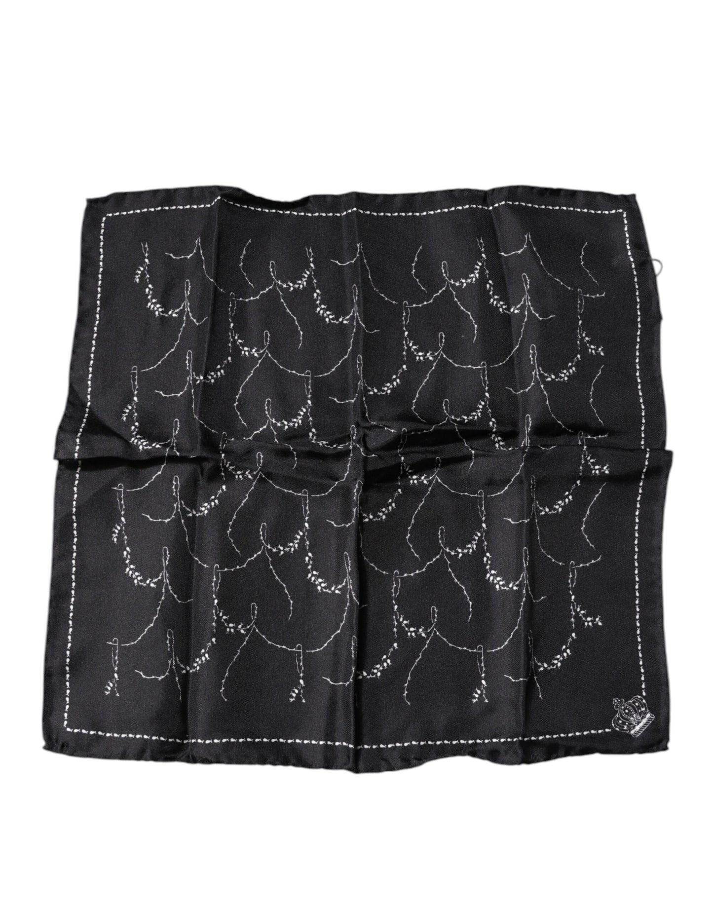 Dolce &amp; Gabbana Zwarte Zijden Zakdoek Sjaal met Patroon