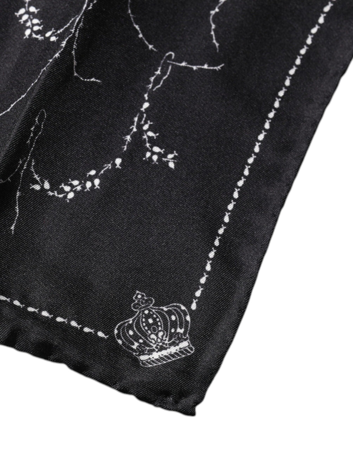 Foulard mouchoir en soie noir à motifs Dolce &amp; Gabbana