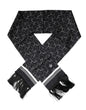 Dolce &amp; Gabbana Zwarte Sjaal met Patroon en Franjes