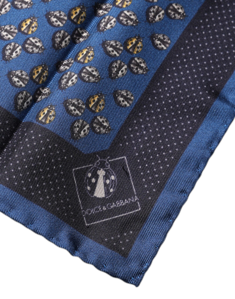Foulard carré en soie Dolce &amp; Gabbana Blue Lady Bug