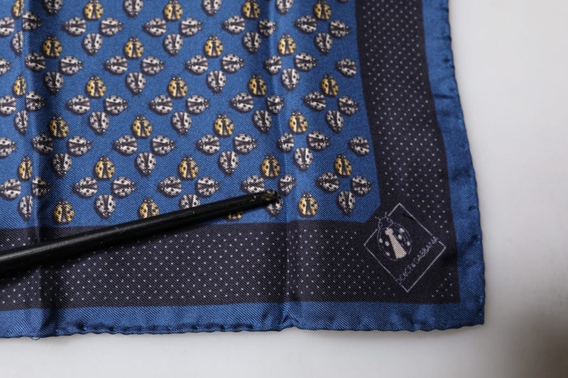 Foulard carré en soie Dolce &amp; Gabbana Blue Lady Bug
