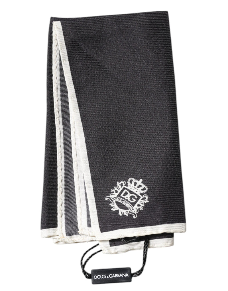 Foulard carré Dolce &amp; Gabbana à logo couronne noire