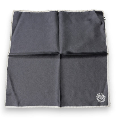 Dolce &amp; Gabbana Gray Crown Logo Vierkante Zakdoek Sjaal