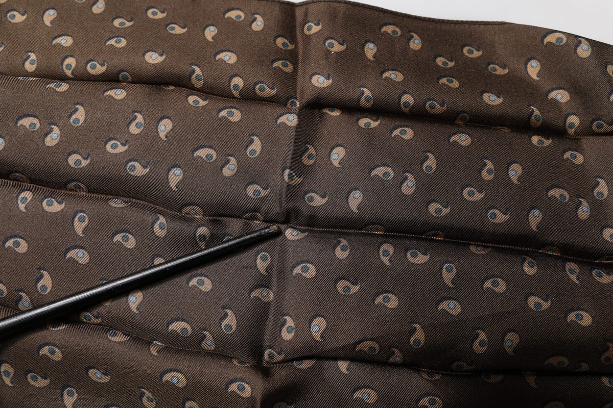 Foulard châle en soie fantaisie marron Dolce &amp; Gabbana