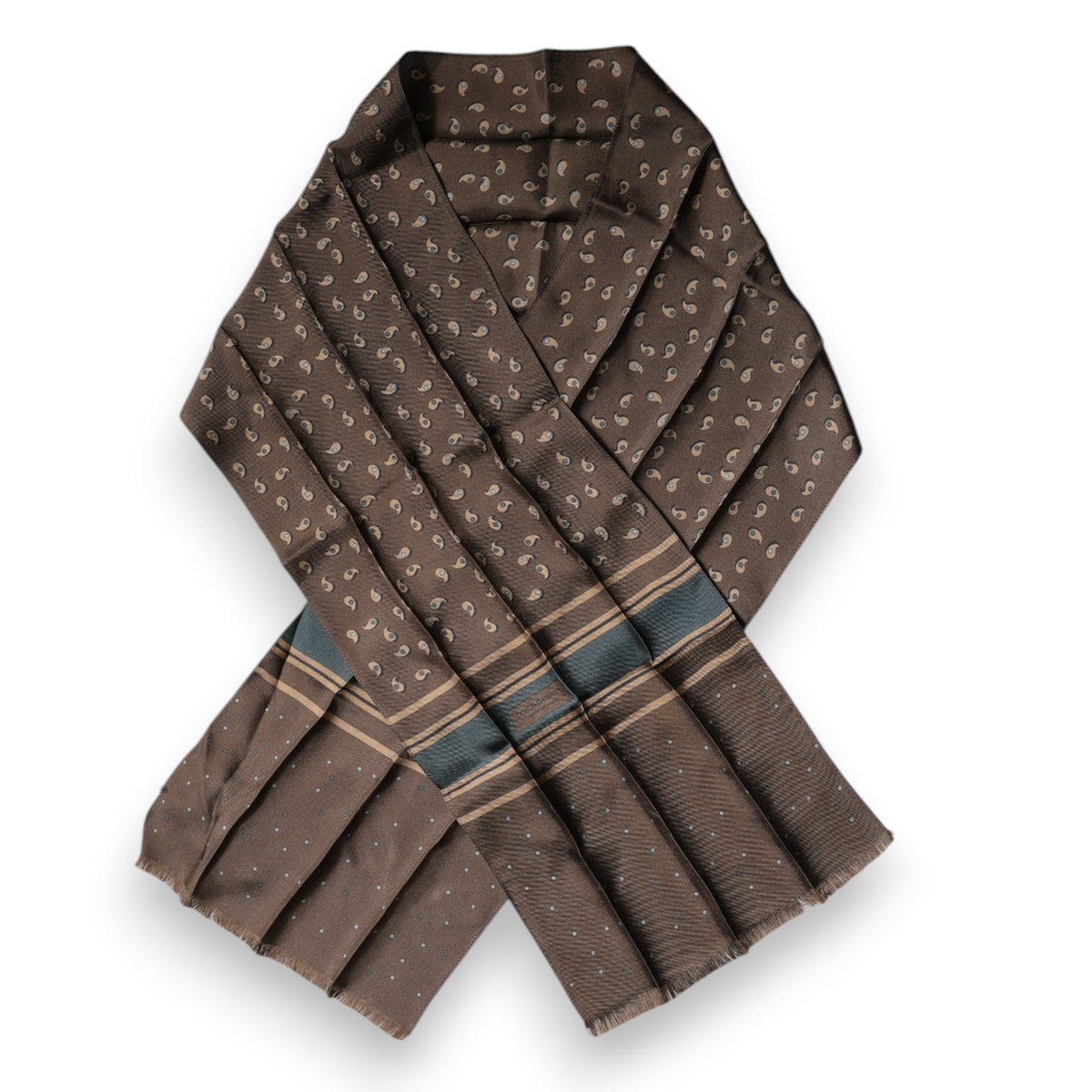 Foulard châle en soie fantaisie marron Dolce &amp; Gabbana
