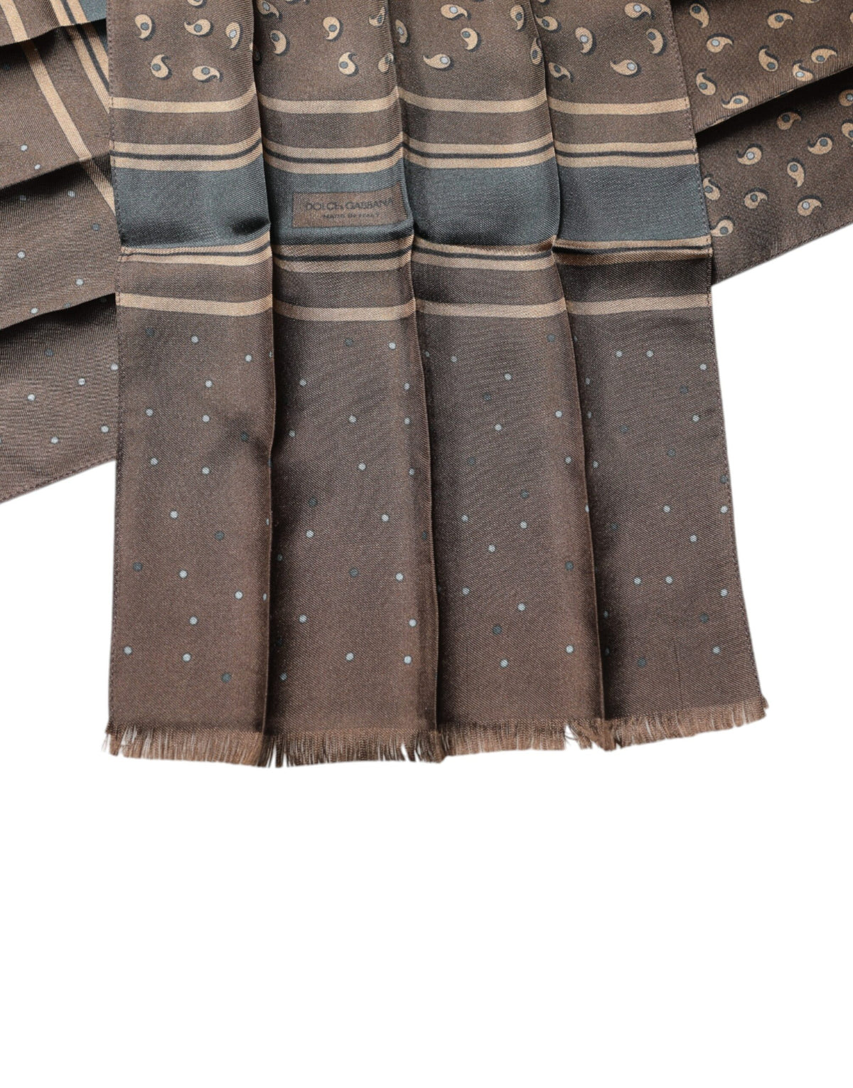 Foulard châle en soie fantaisie marron Dolce &amp; Gabbana