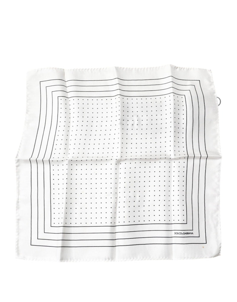 Dolce &amp; Gabbana Witte Polka Dots Vierkante Zakdoek Sjaal
