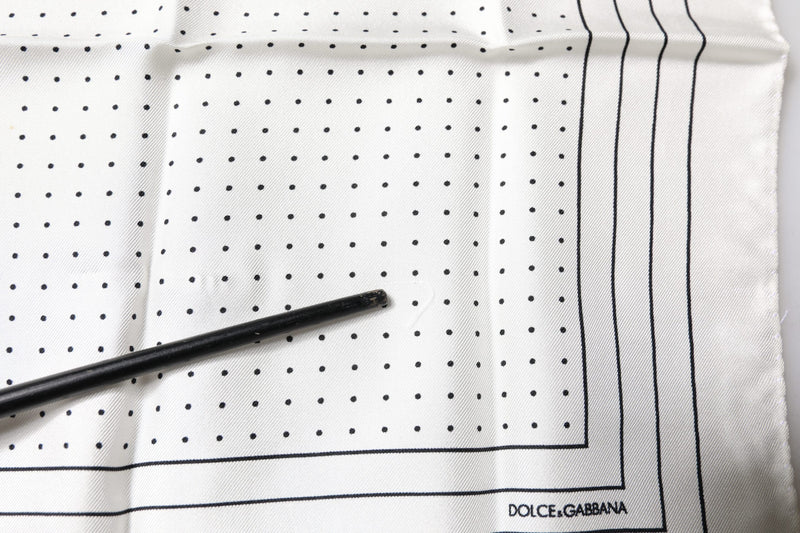Dolce &amp; Gabbana Witte Polka Dots Vierkante Zakdoek Sjaal