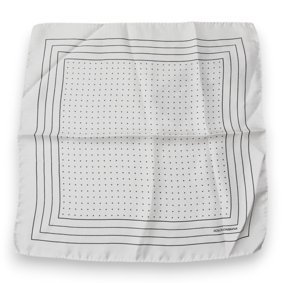 Foulard carré à pois blancs Dolce &amp; Gabbana